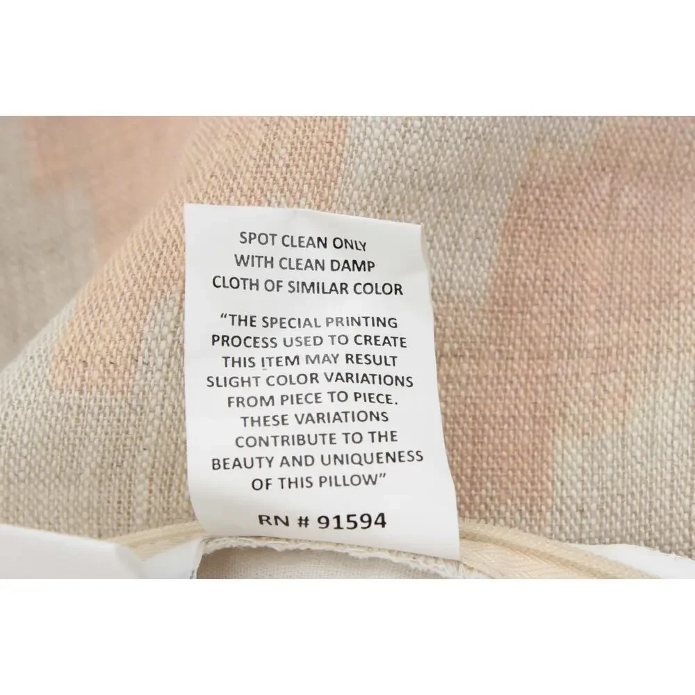 Two VILLA Southwestern Chic Pillow Covers 22 X 22 Peach Beige Linen Cotton